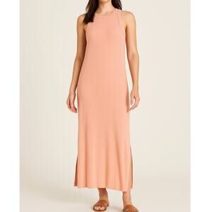 Ophelia Roe Peach Ribbed Tank Maxi Dress Women's Size Large